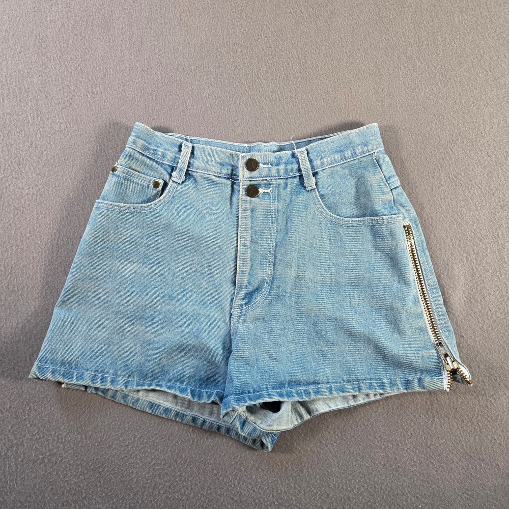 Vintage Be Bop Clothing Shorts Womens 7 Denim Jorts Side Zips Light Wash USA